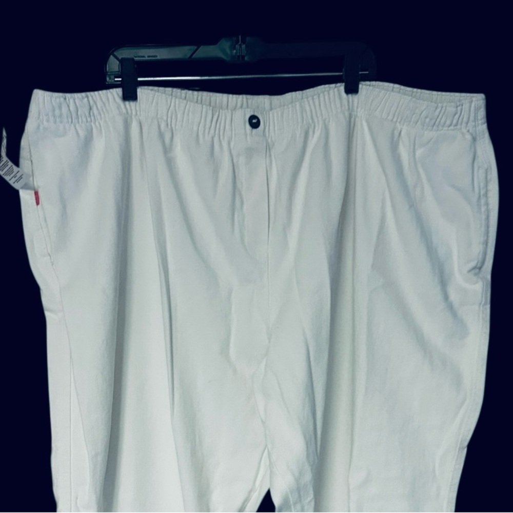 3/$15 Twill Elastic Waist Plus Size White Pull On Jeans Cotton Denim Pants 30W - Picture 6 of 11